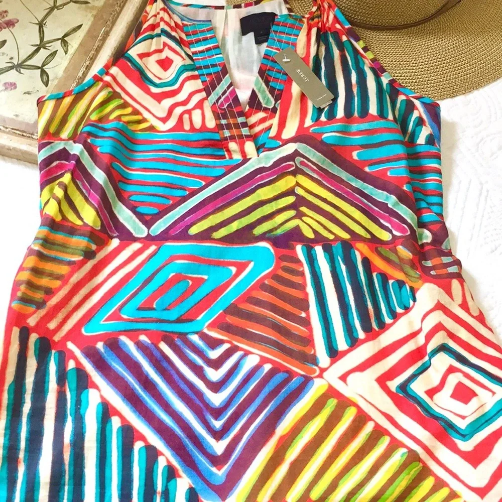 NWT J. Crew Geo Brush Stroke Sundress